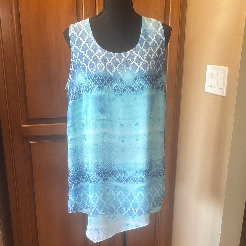 Style & Co. Blue Ombre Patterned Sleeveless Tank Top